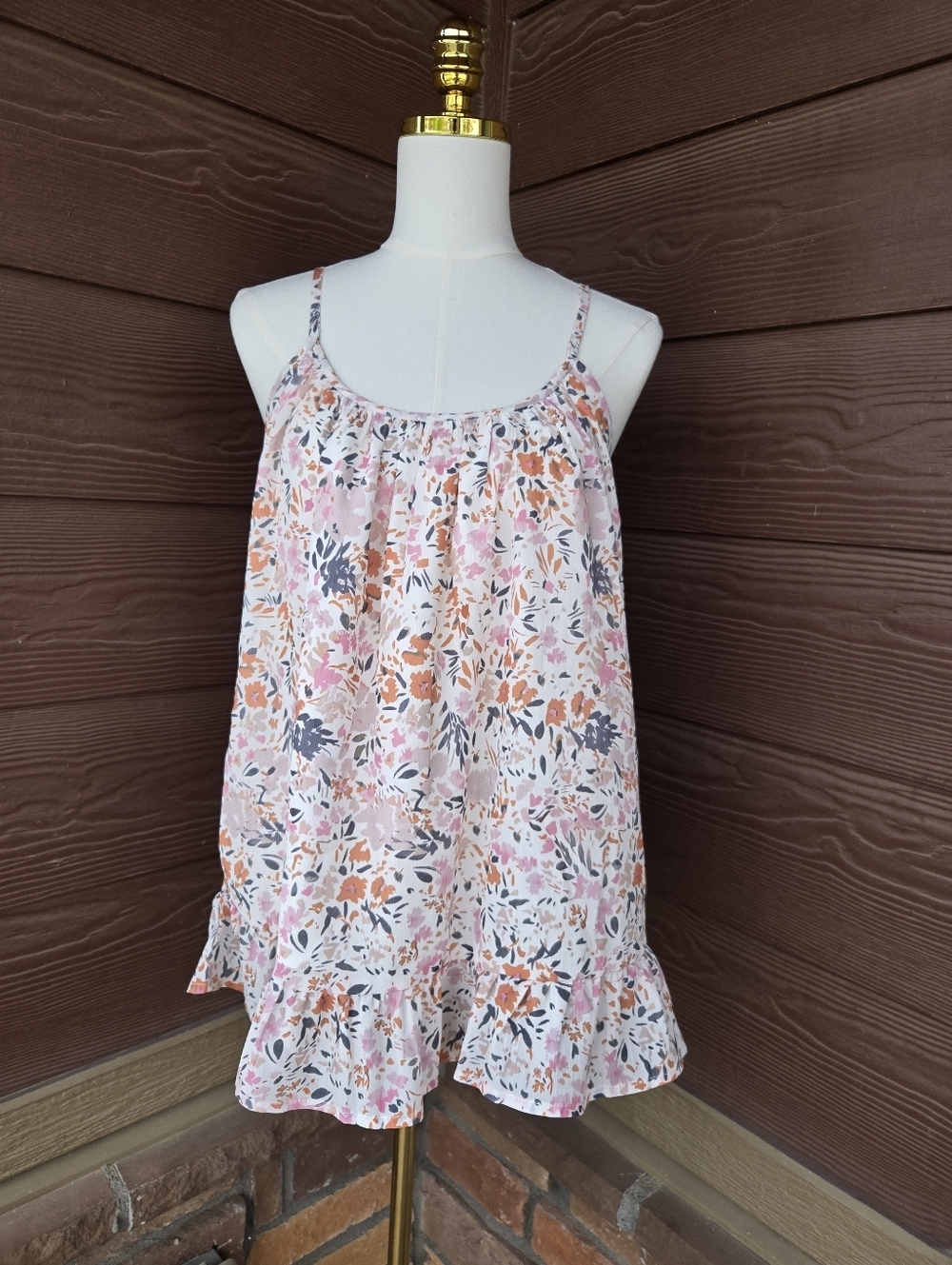 NWT Lainey Wilson Women's Floral Spaghetti-Strap Camisole Tank Top Size Small